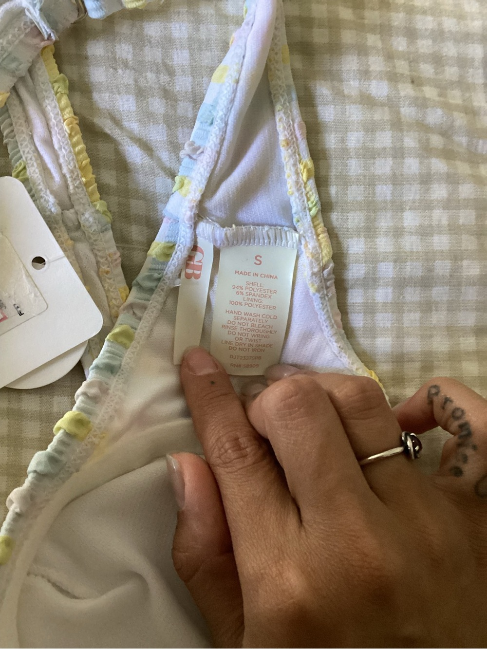 Gianni Bini Pastel Striped Seersucker bathing suitsBra - Yellow, Pink, Blue, Cre - Picture 2 of 5